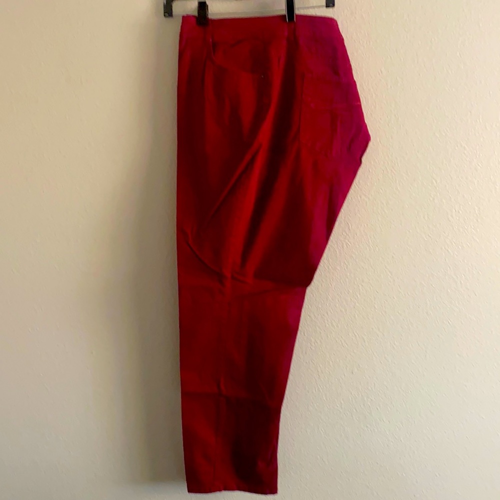 Tummy control burgundy jeans